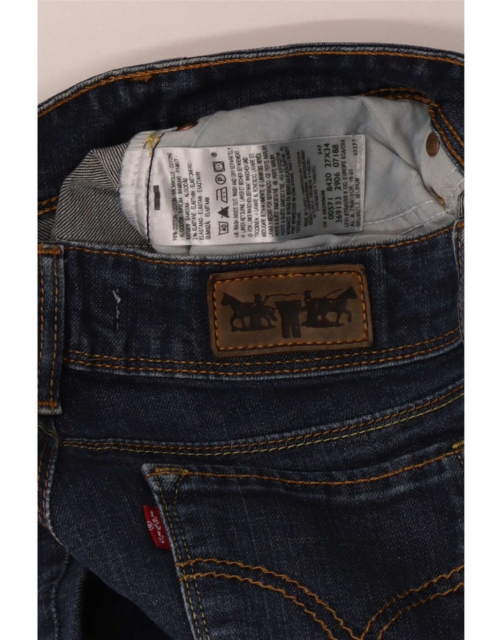 Levi's Damen 571 Slim Jeans W27 L29 Blaue Baumwolle