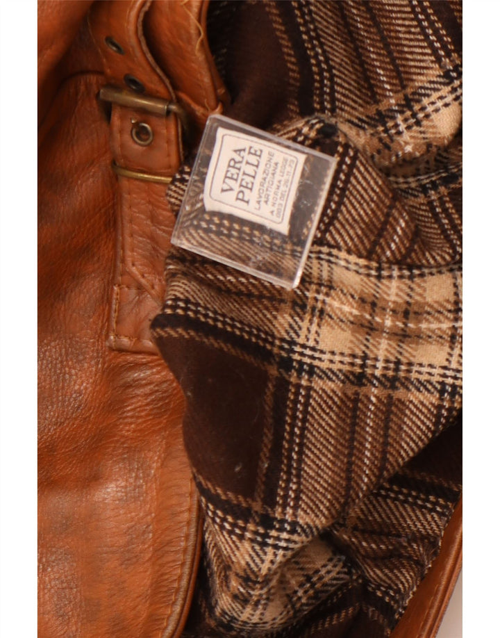 Vintage Damen Lederjacke UK 18 XL Braun geflecktes Leder