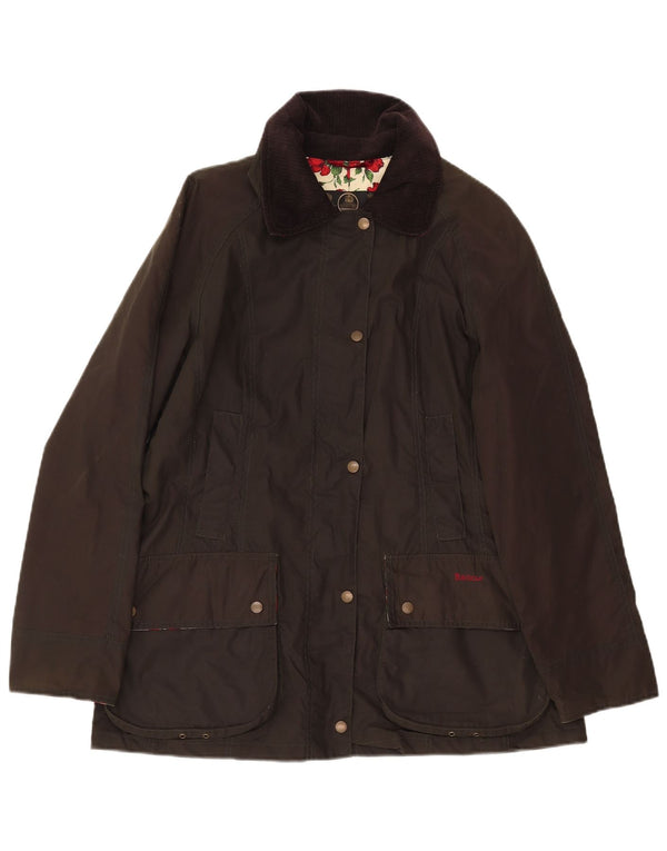Barbour Damenjacke aus gewachster Baumwolle, UK 14, Größe L, Khaki
