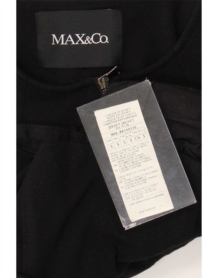 Max & Co. Damen-Blazer mit durchgehendem Reißverschluss, Gr. 8, Schwarz, Viskose