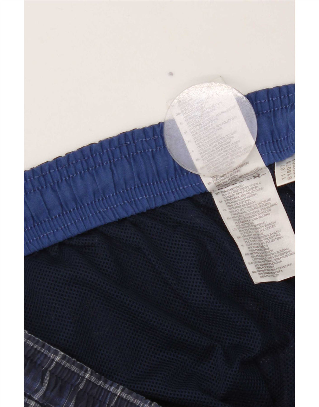 Adidas Herren-Badeshorts, groß, marineblau, kariert, Polyester
