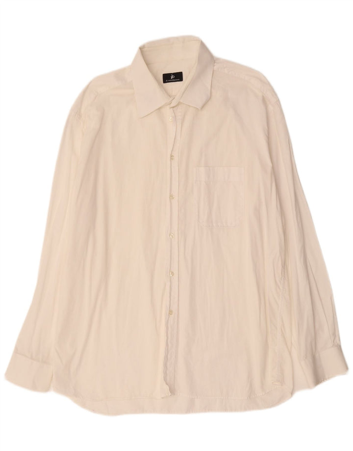 Roccobarocco Herrenhemd Größe 18 1/2 46 2XL Weiß