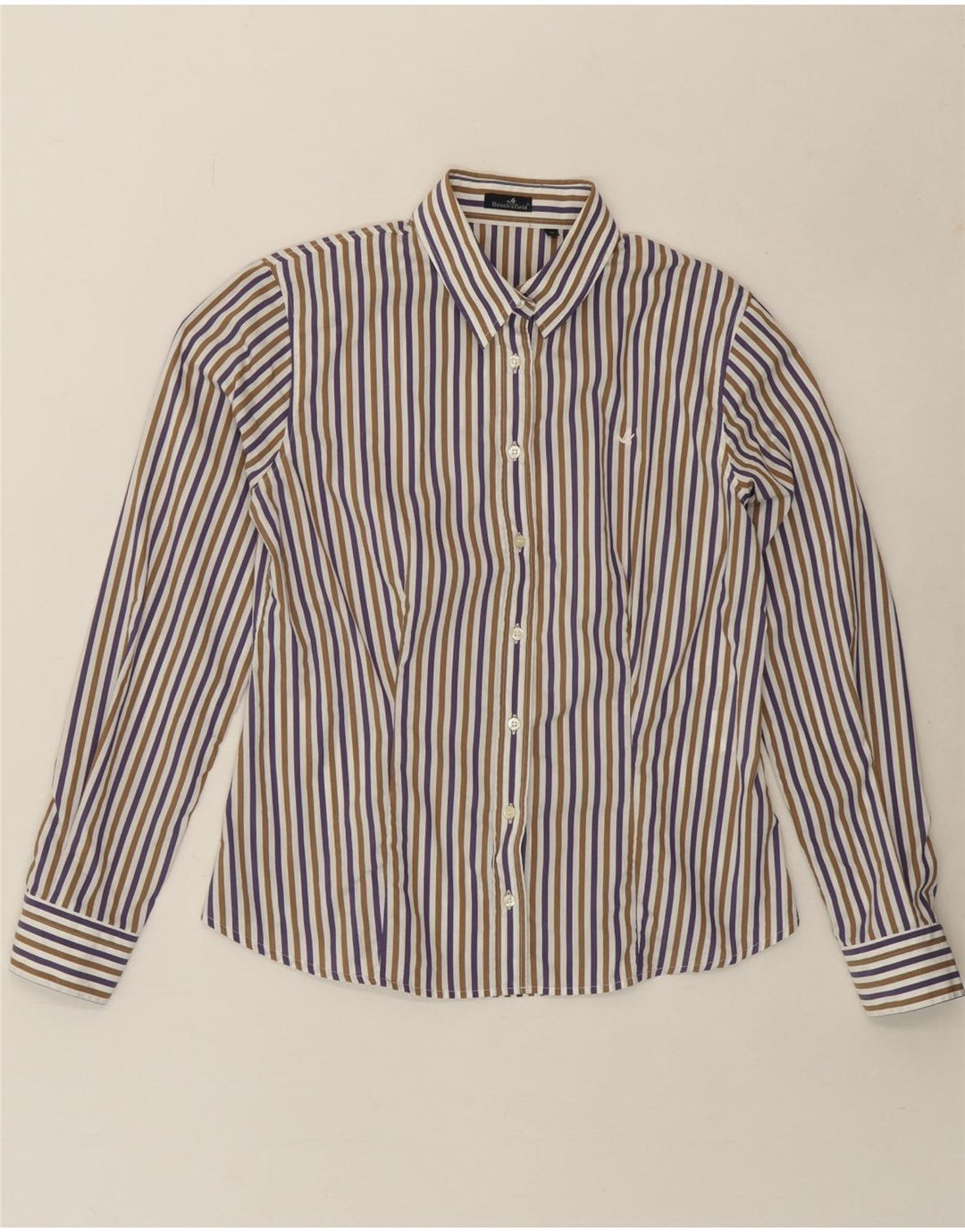 BROOKSFIELD Womens Shirt IT 46 Large Multicoloured Striped Cotton Vintage Brooksfield and Second-Hand Brooksfield from Messina Hembry 