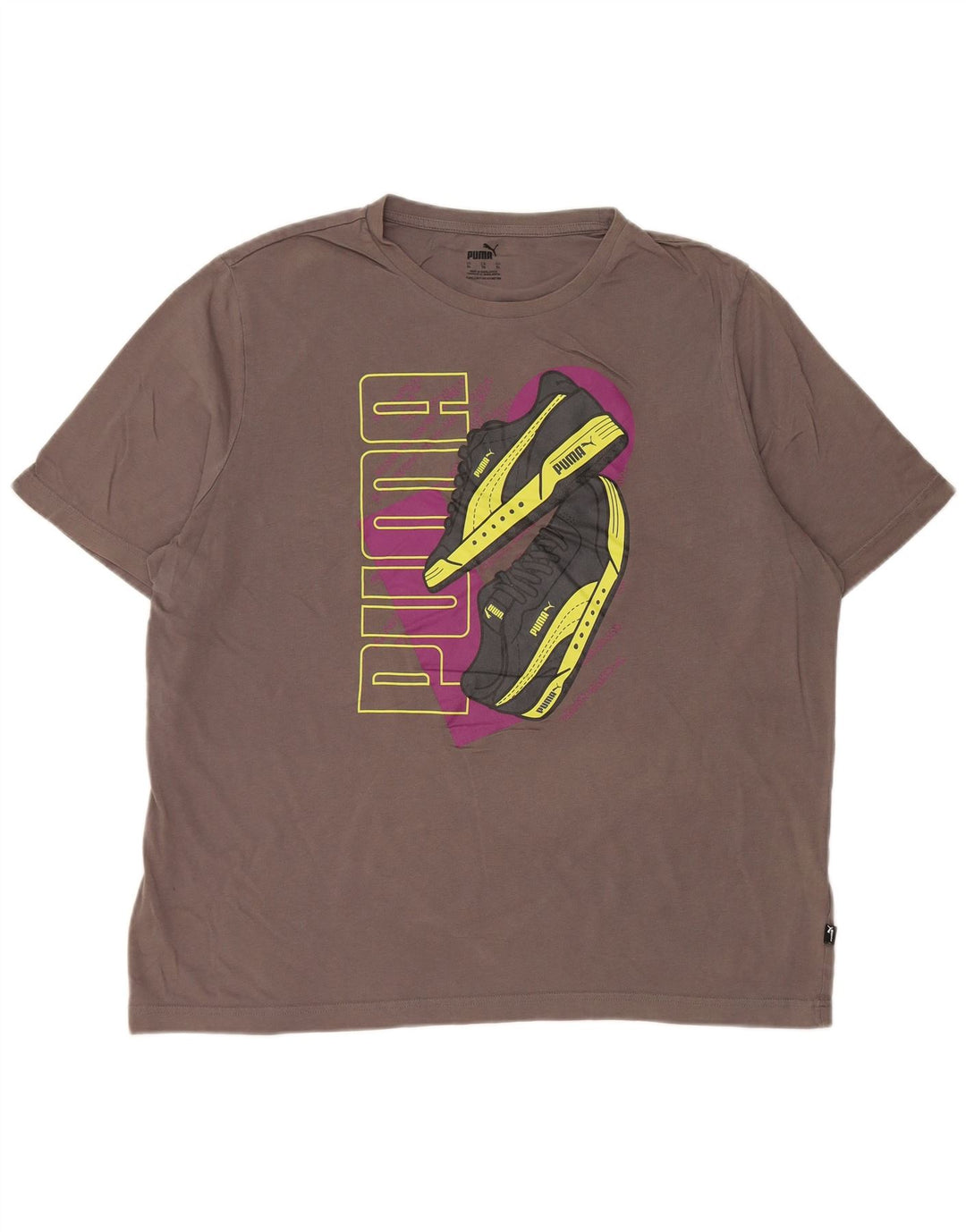 PUMA Herren Grafik T-Shirt Top XL Grau Baumwolle