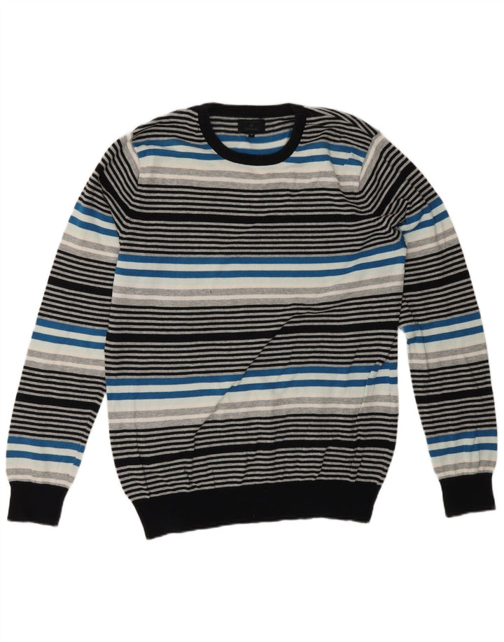 Jack & Jones Herren-Pullover mit Rundhalsausschnitt, mittelgroß, mehrfarbig gestreift