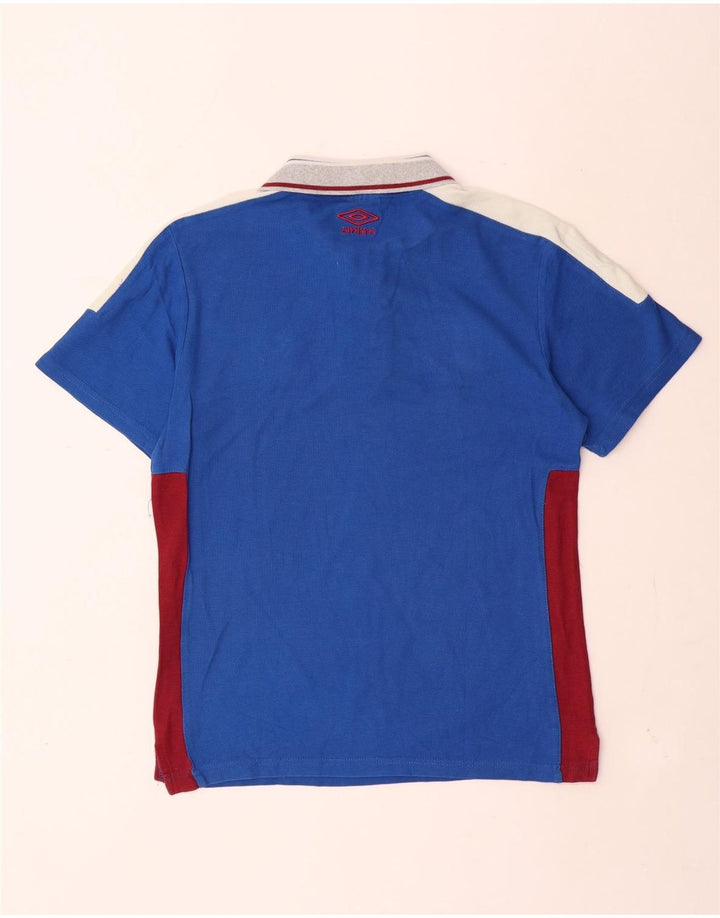 Umbro Herren-Poloshirt mit Grafik, Mittelblau, Farbblock