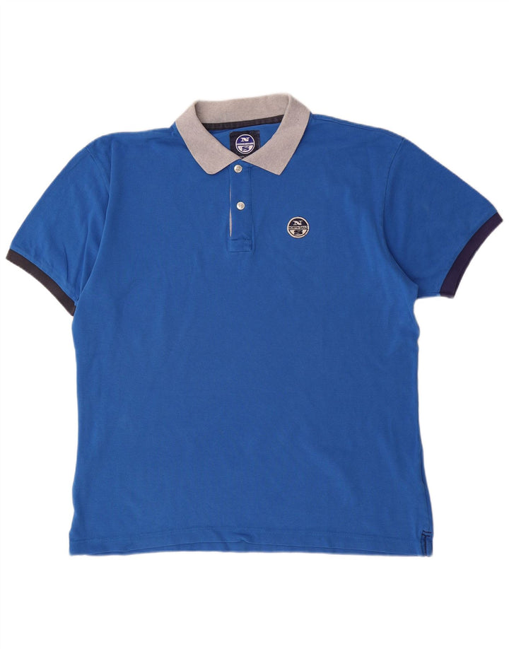 NORTH SAILS Herren Poloshirt 2XL Blaue Baumwolle