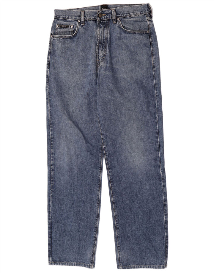 Hugo Boss Herren Tapered Jeans W34 L32 Blaue Baumwolle