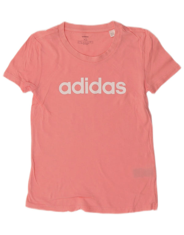 Adidas Damen Grafik T-Shirt Top UK 4/6 XS Rosa Baumwolle