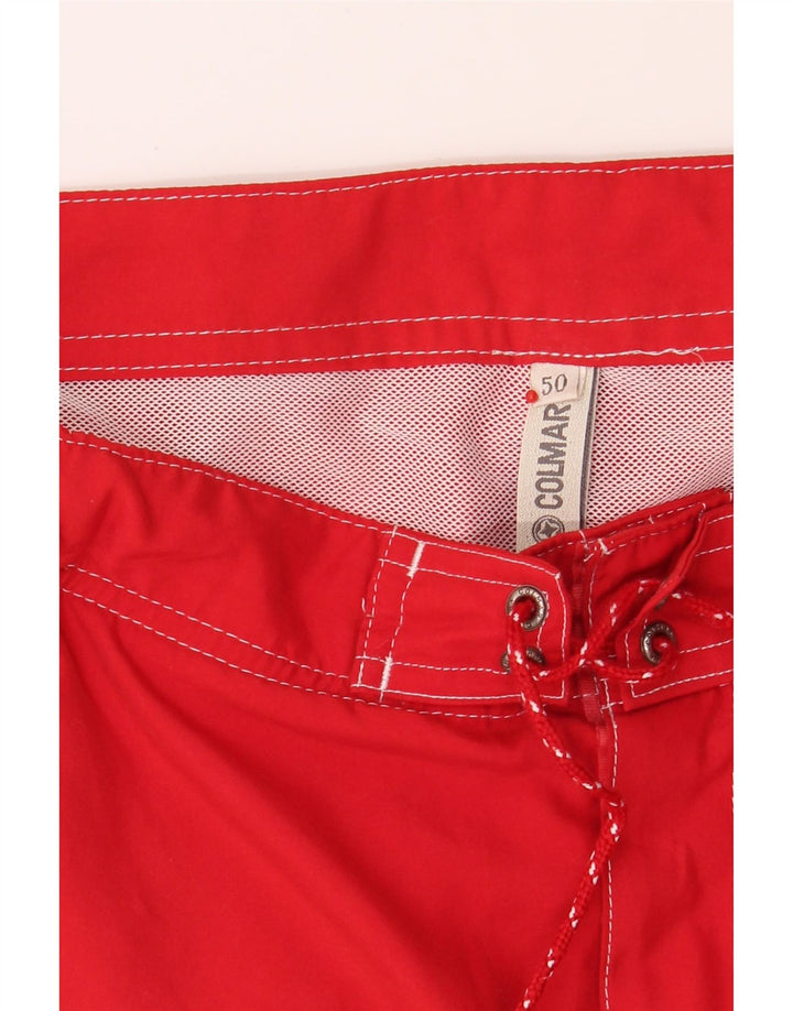 COLMAR Mens Swimming Shorts IT 50 Large W30  Red Floral Polyester Vintage Colmar and Second-Hand Colmar from Messina Hembry 