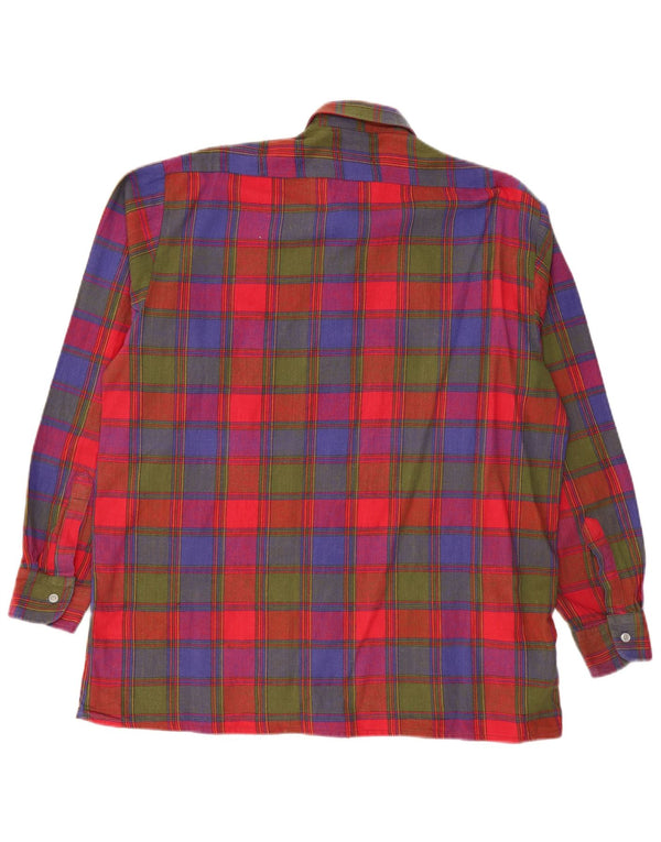 VINTAGE Herren-Flanellhemd, Größe 41/42, große, mehrfarbig karierte Baumwolle
