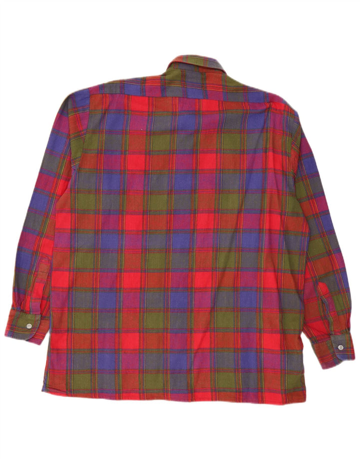 VINTAGE Herren-Flanellhemd, Größe 41/42, große, mehrfarbig karierte Baumwolle
