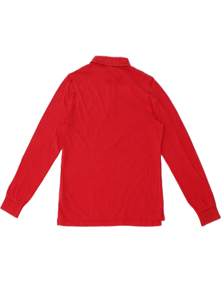 NAPAPIJRI Mens Long Sleeve Polo Shirt Small Red Vintage Napapijri and Second-Hand Napapijri from Messina Hembry 