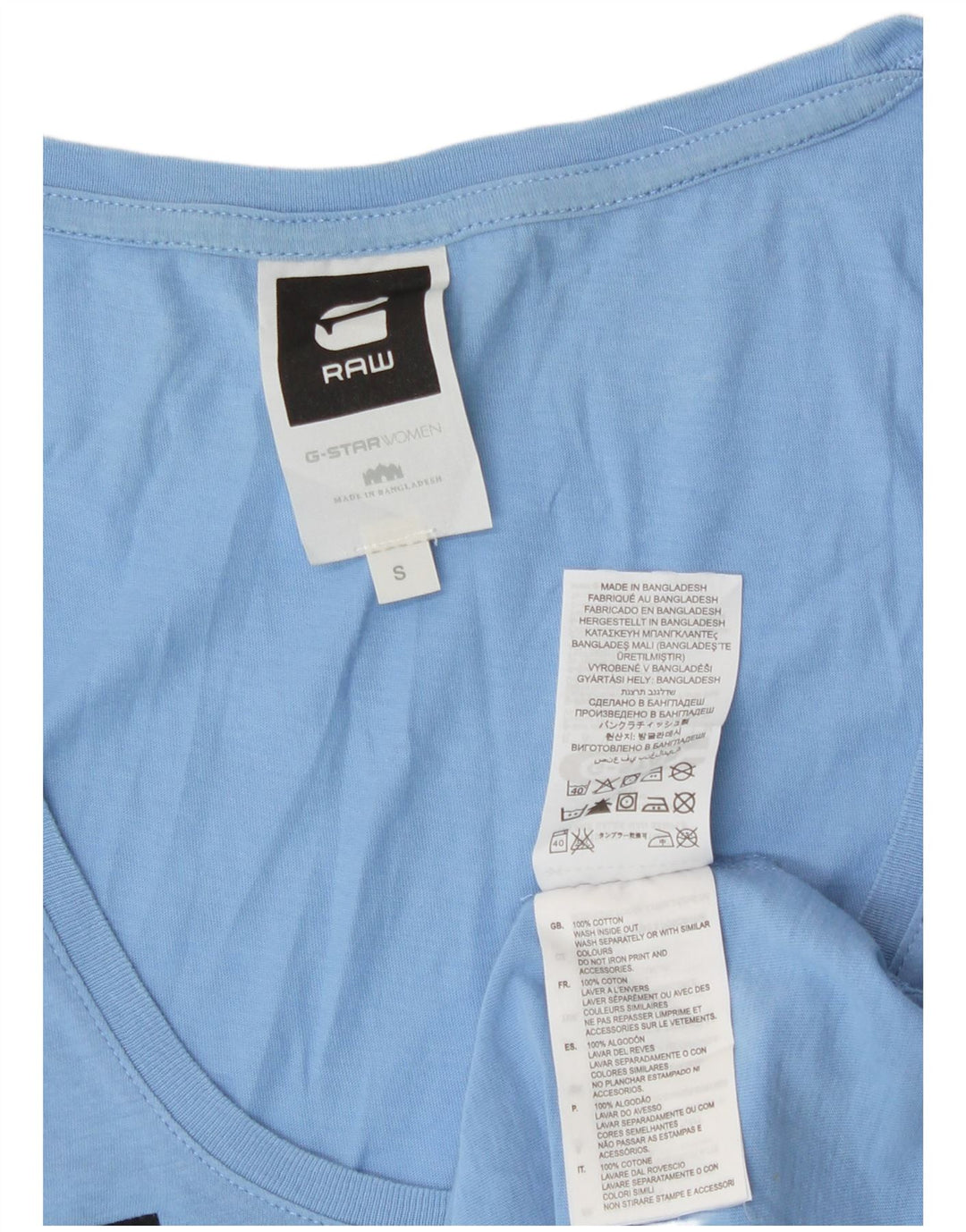 G-Star Damen Longline Graphic Tank Top Small Blau Baumwolle