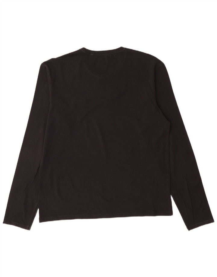 GUESS Herren Top Langarm XL Schwarz Baumwolle