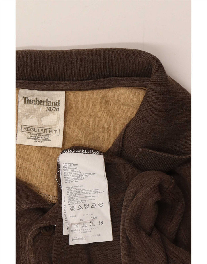 Timberland Herren Langarm-Rugby-Poloshirt mit normaler Passform Mittelbraun