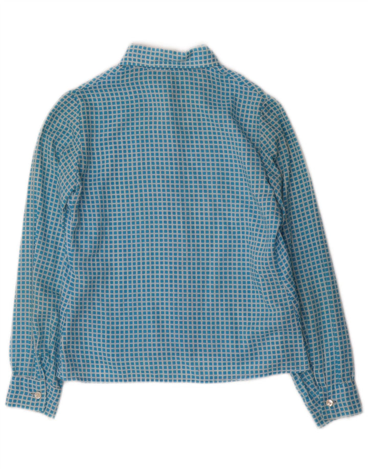 Vintage Damen Hemd UK 10 Small Blue Check