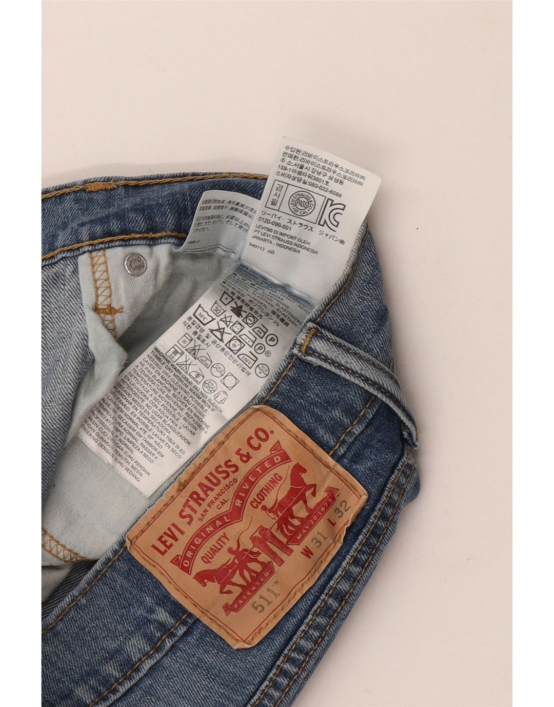 LEVI'S Herren 511 Slim Jeans W31 L32 Blaue Baumwolle