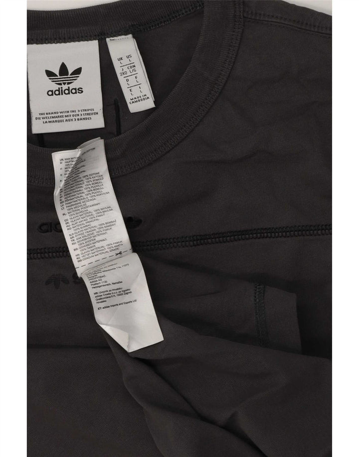 Adidas Herren T-Shirt Top Large Grau Baumwolle