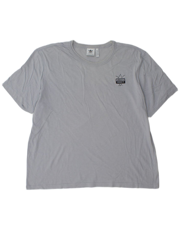 Adidas Herren Grafik T-Shirt Top 2XL Blau Baumwolle