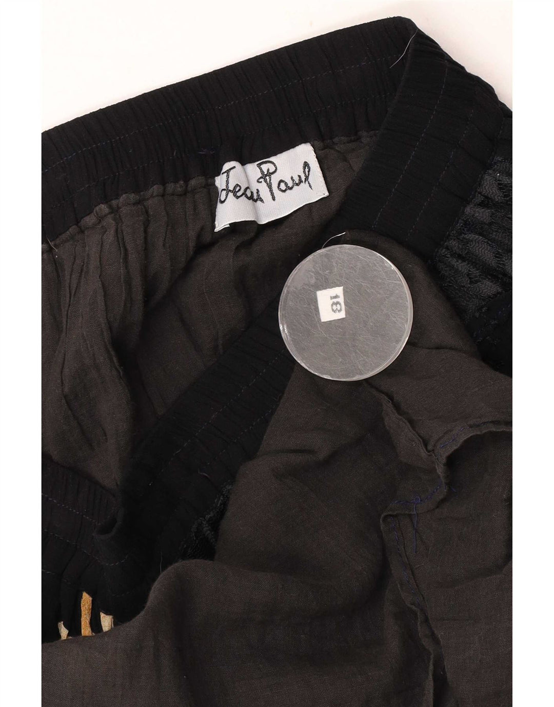 Jean Paul Damen ausgestellter Rock UK 18 XL W32 Schwarz Patchwork
