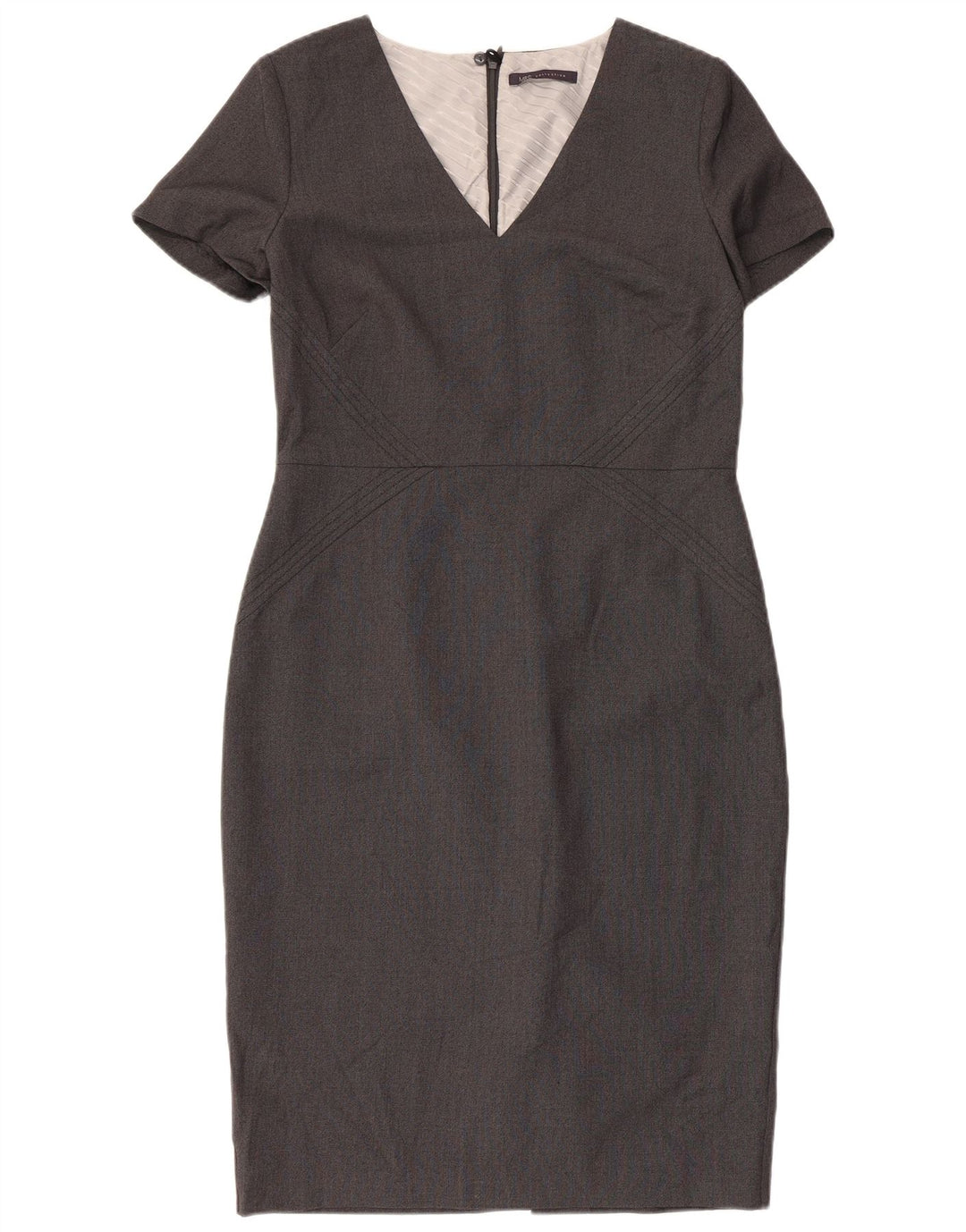 Marks & Spencer Damen Etuikleid UK 12 Mittelgraues Polyester