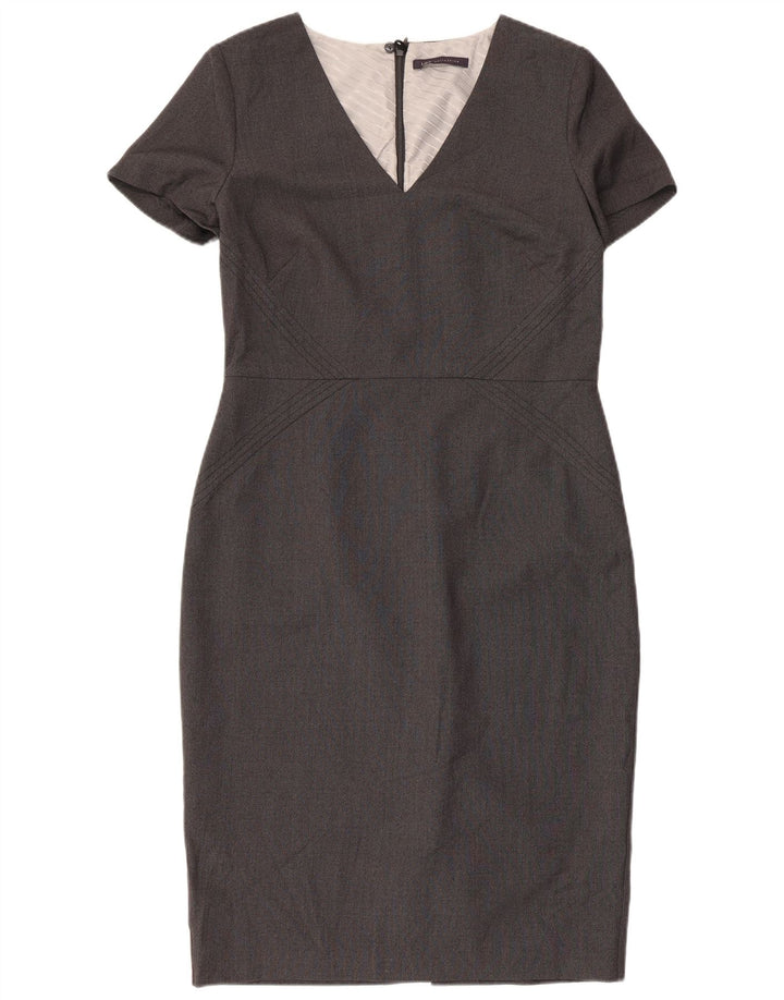 Marks & Spencer Damen Etuikleid UK 12 Mittelgraues Polyester