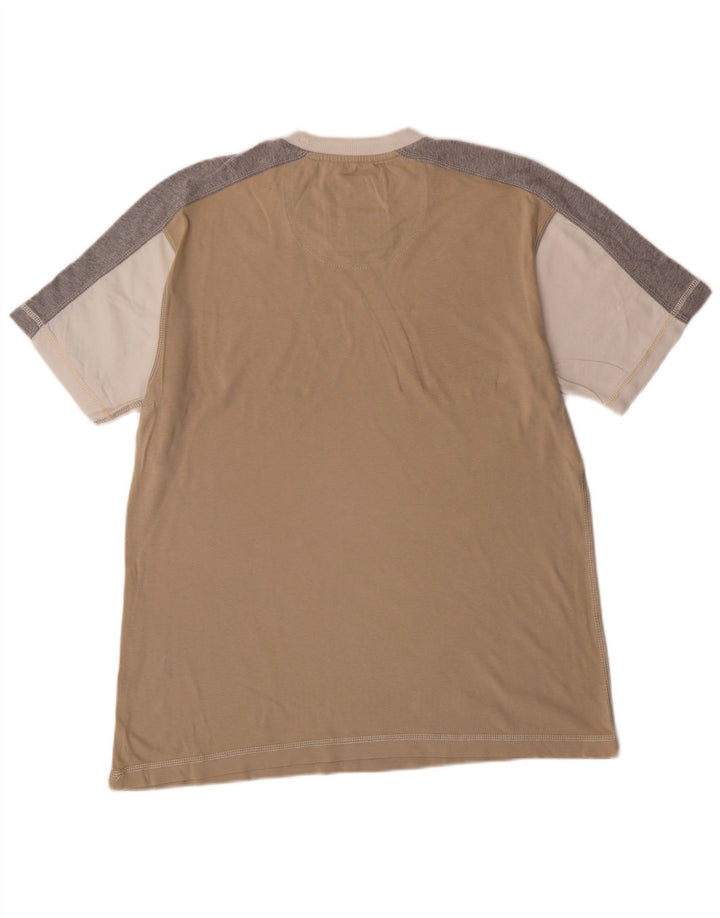 Champion Herren-T-Shirt mit Grafik, groß, Beige, Farbblock