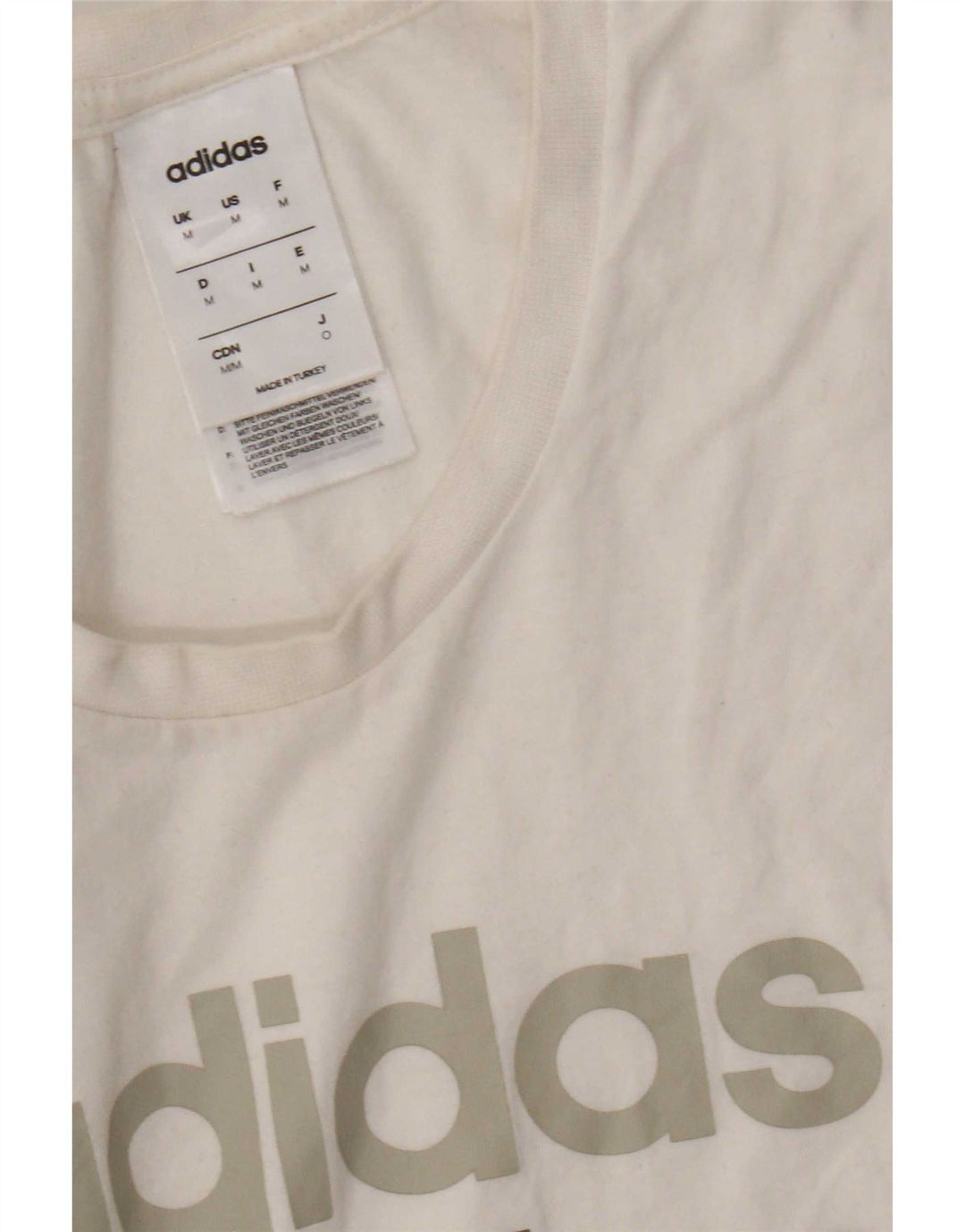 Adidas Herren Grafik-T-Shirt-Oberteil aus mittelweißer Baumwolle