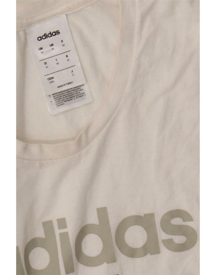 Adidas Herren Grafik-T-Shirt-Oberteil aus mittelweißer Baumwolle