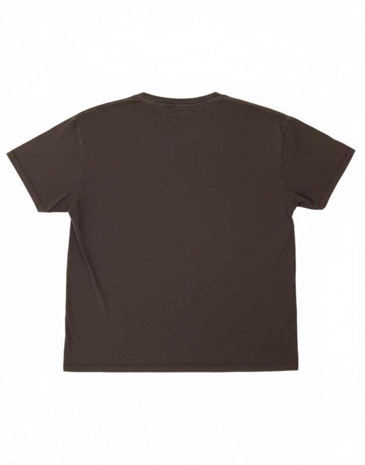 Pull & Bear Herren-T-Shirt „Guns & Roses“ mit Grafik, Größe L, aus grauer Baumwolle