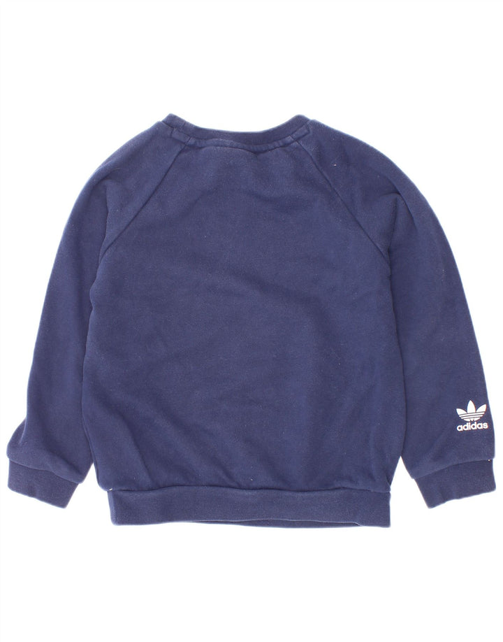 Adidas Jungen Grafik-Sweatshirt-Pullover, 3–4 Jahre, marineblaue Baumwolle