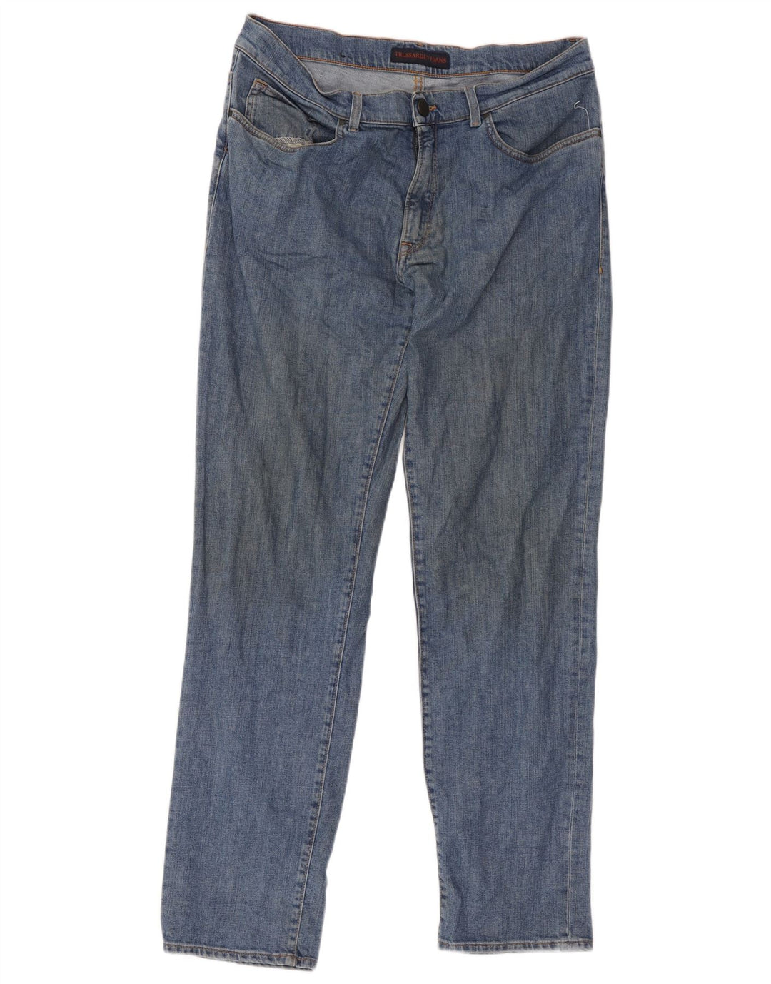 Trussardi Herren Straight Jeans W36 L32 Blaue Baumwolle