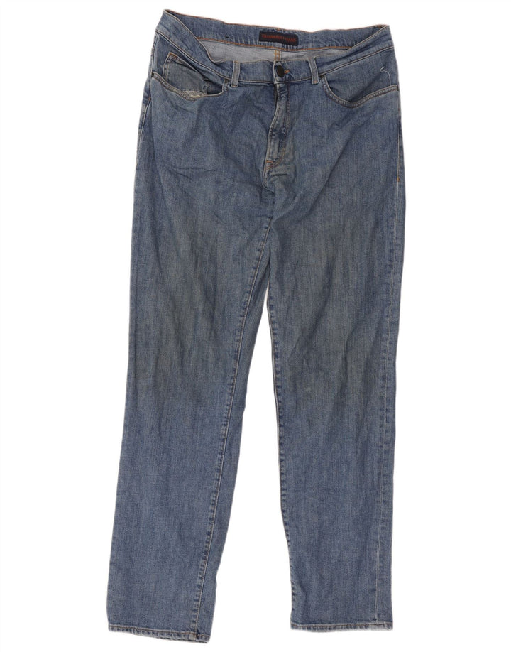 Trussardi Herren Straight Jeans W36 L32 Blaue Baumwolle