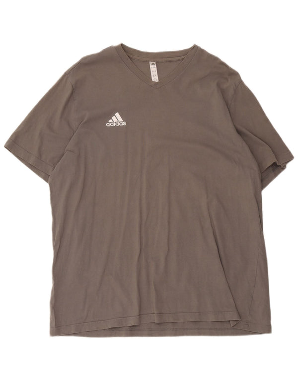 Adidas Herren T-Shirt Top 2XL Grau Baumwolle