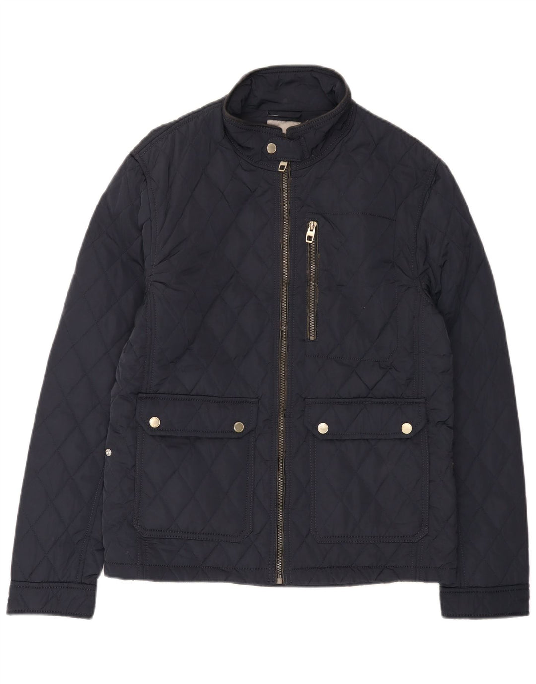 Zara Herren Steppjacke UK 40 Large Marineblau Polyester