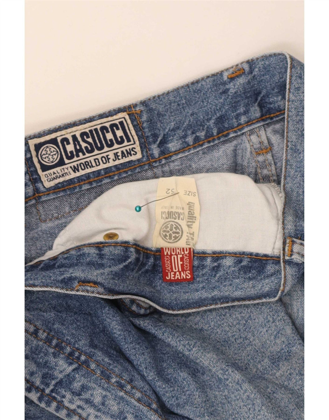 Casucci Herren Straight Jeans W32 L28 Blaue Baumwolle