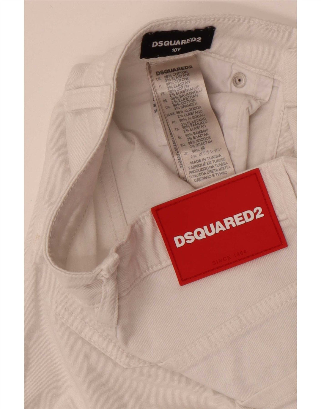 Dsquared2 Jungen Slim Jeans 9-10 Jahre W25 L25 Weiße Baumwolle