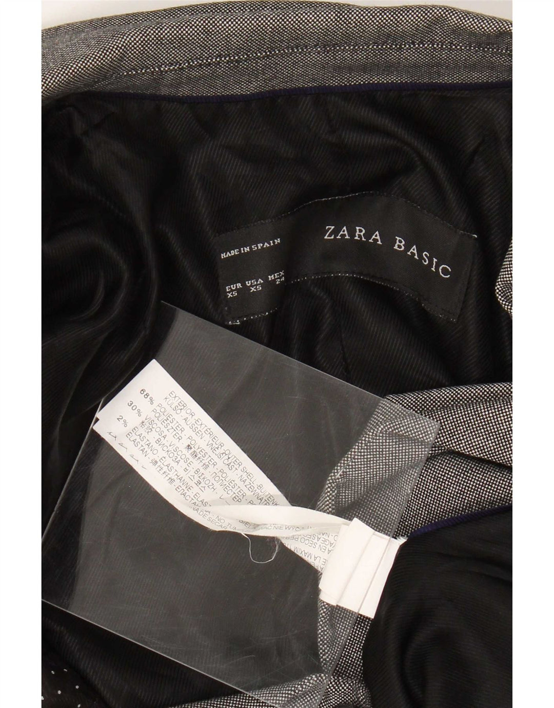 Zara Damen 1-Knopf-Blazerjacke UK 6 XS Graues Polyester