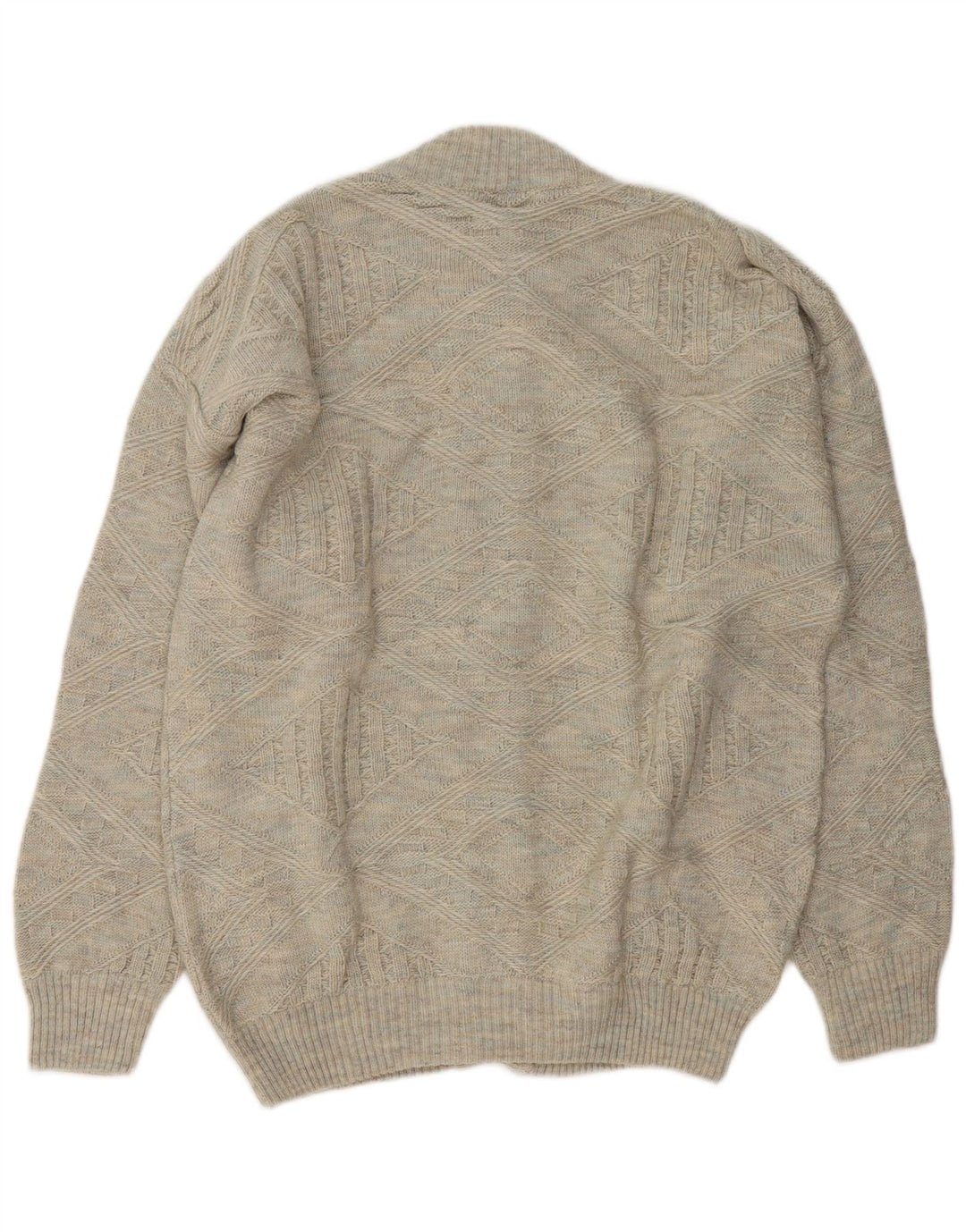Vintage Herren Cardigan Pullover IT 52 Große graue Wolle