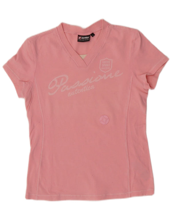 Lotto Mädchen-T-Shirt mit normaler Grafik, 11–12 Jahre, Größe L, Rosa, Baumwolle