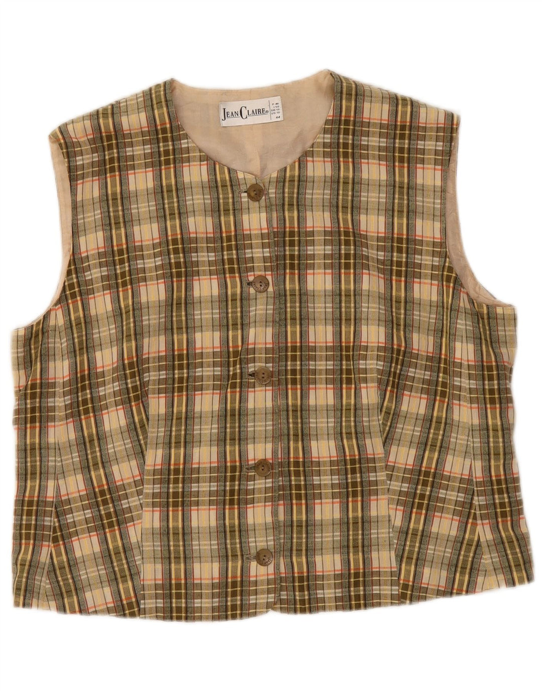 Jean Claire Damen Weste UK 18 XL grün karierte Viskose