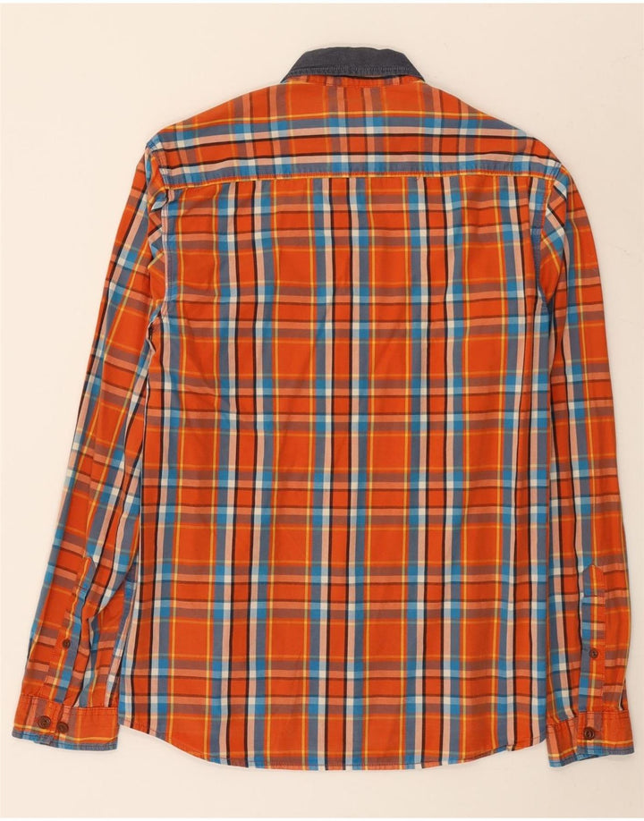 JACK & JONES Herrenhemd Mittelorange kariert, Baumwolle