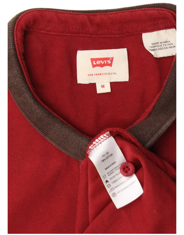 Levi's Herren-Poloshirt aus mittelroter Colourblock-Baumwolle
