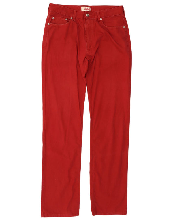 Best Company Gerade Herren-Freizeithose, W34, L34, rote Baumwolle