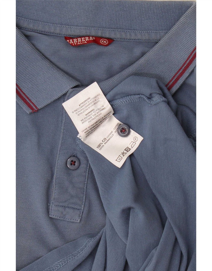Carrera Herren Poloshirt 2XL blau gestreift aus Baumwolle