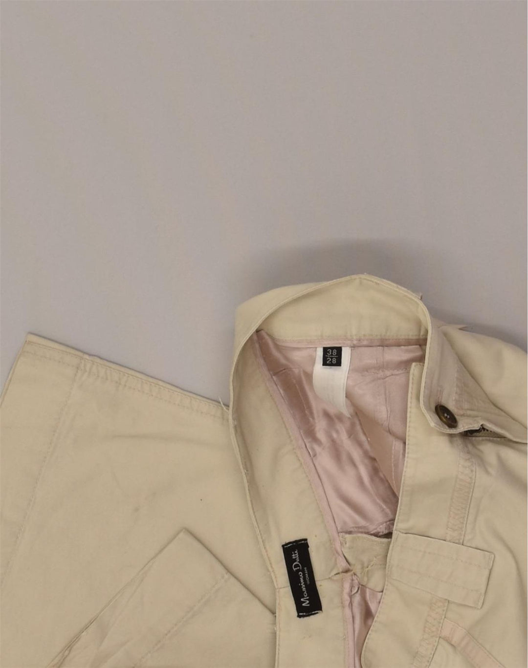 MASSIMO DUTTI Womens Straight Casual Trousers EU 38 Small W28 L321 Beige | Vintage Massimo Dutti | Thrift | Second-Hand Massimo Dutti | Used Clothing | Messina Hembry 