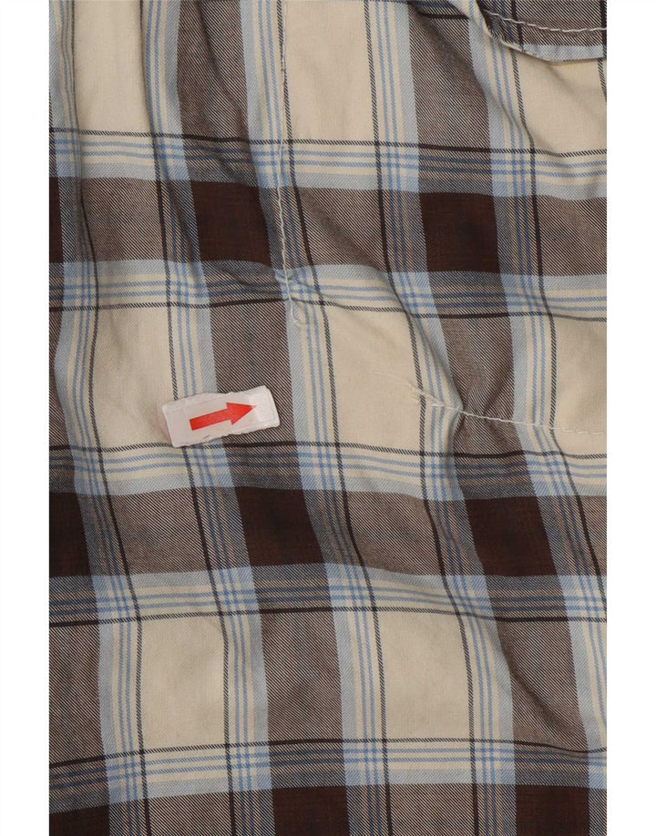 Brax Herren-Cargo-Shorts W36, große beige karierte Baumwolle
