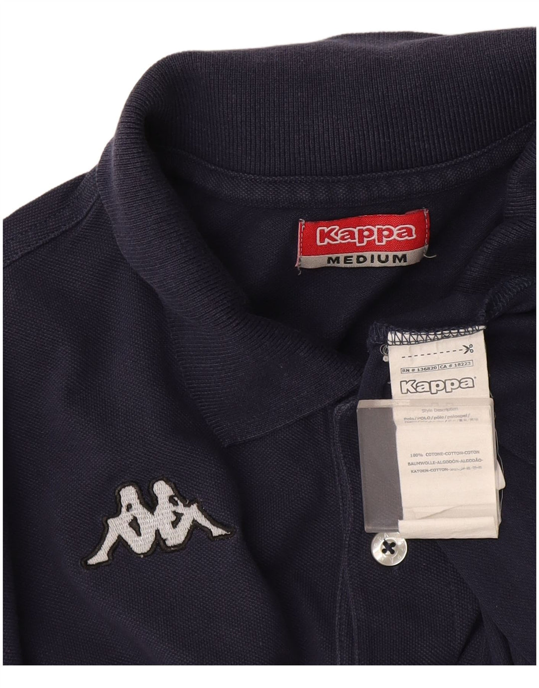Kappa Herren-Poloshirt, mittelmarineblaue Baumwolle