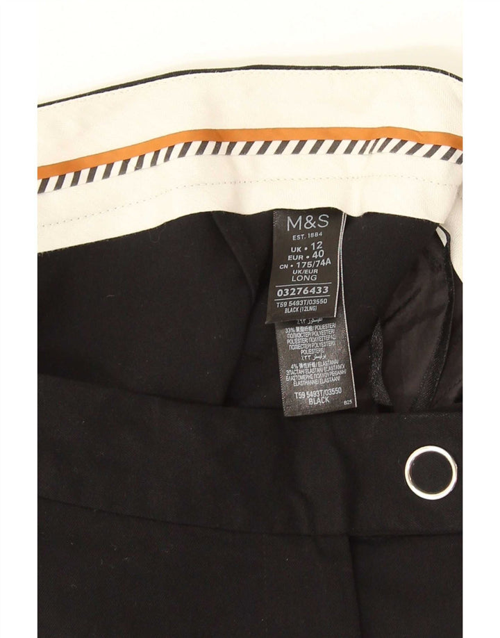 Marks & Spencer Damen gerade Anzughose UK 12 Medium W32 L32 Schwarz